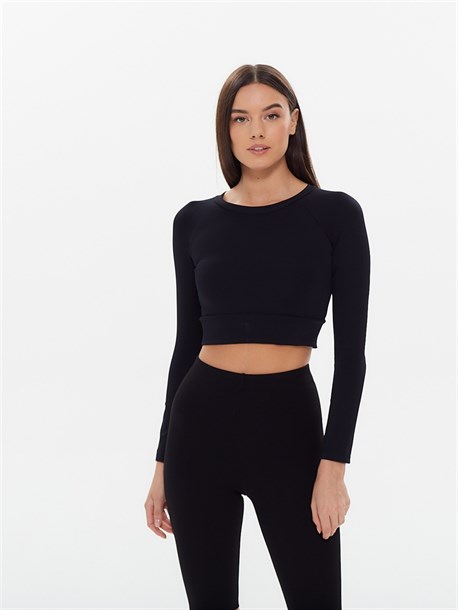 Cropped top with sleeves - photo 11035