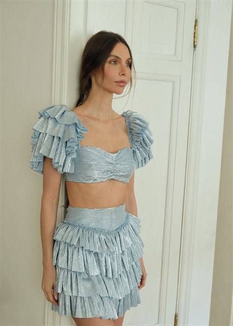 blue bandeau top with lurex - photo 13012