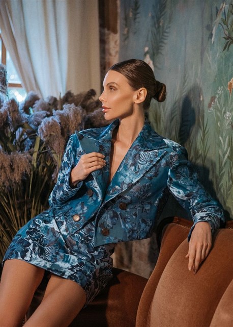 cropped brocade jacket - photo 14128