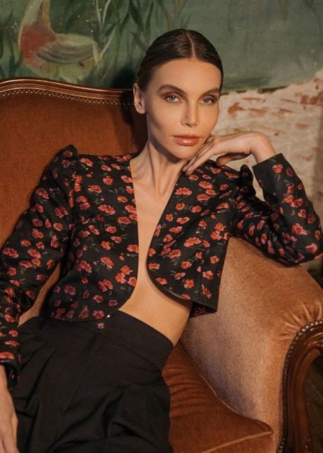 Cropped jacket top - photo 14145