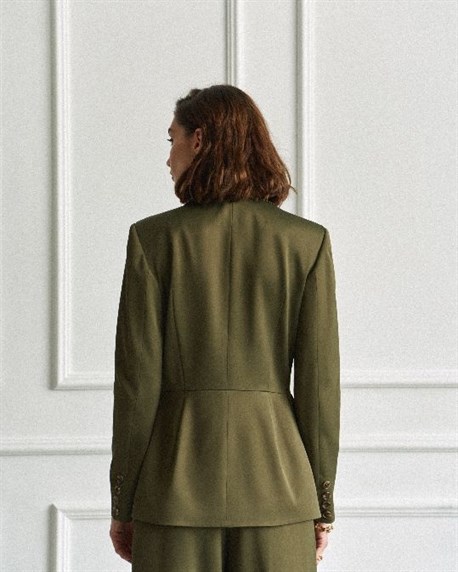 Slim fit jacket with patch inserts - photo 15550