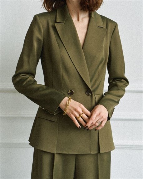 Slim fit jacket with patch inserts - photo 15551