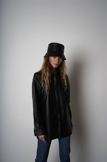 Black Leather Shirt - photo 17952