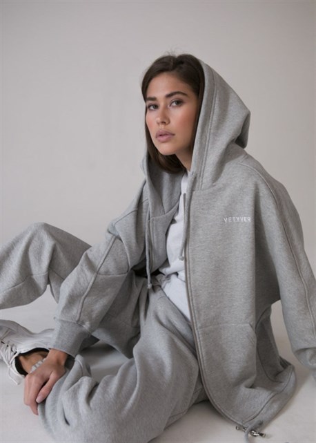 Grey Hoodie with Zipper - photo 17994