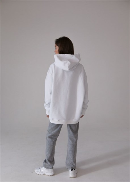 White Hoodie Oversize - photo 18002