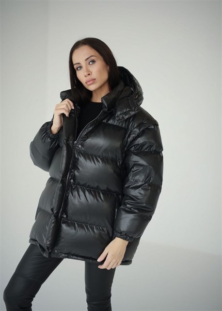 Down jacket transformer black - photo 18041