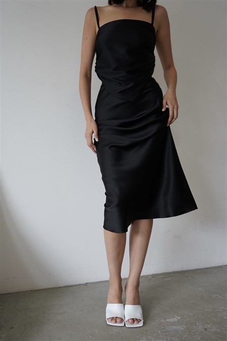 Black silk skirt - photo 18169