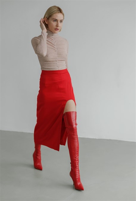 OLHA RED midi skirt - photo 20755