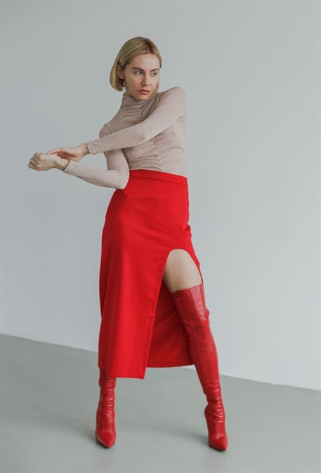 OLHA RED midi skirt - photo 20756