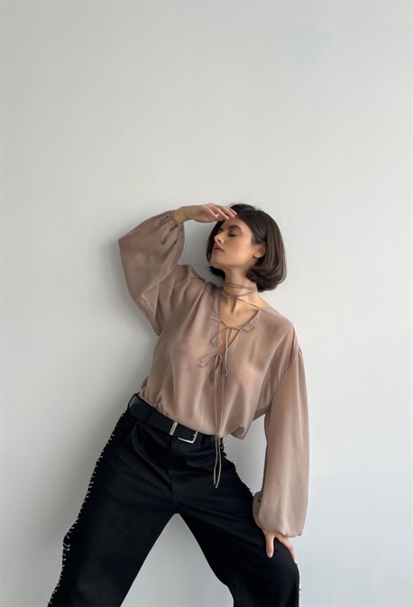 Blouse coffee whispers - photo 26543