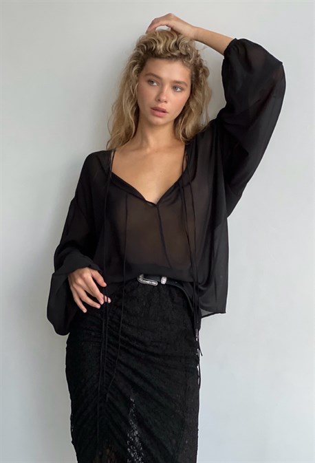 Blouse black fantom - photo 26550