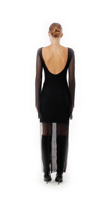 Long Sleeve Mesh Dress - photo 29107