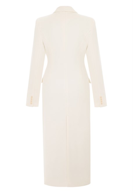 White fitted coat - photo 31730