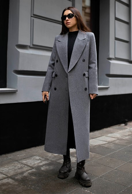 Grey Straight Coat - photo 31750