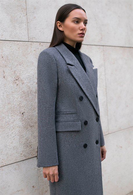Grey Straight Coat - photo 31751