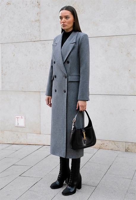 Grey Straight Coat - photo 31752