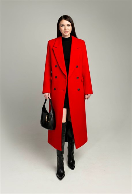 Women's red coat - photo 31755
