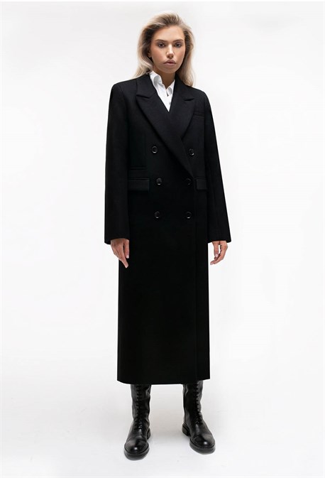 Black straight coat - photo 31759