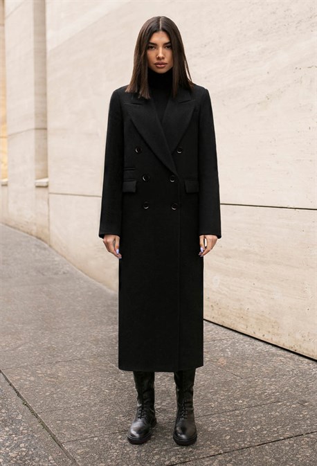 Black straight coat - photo 31760