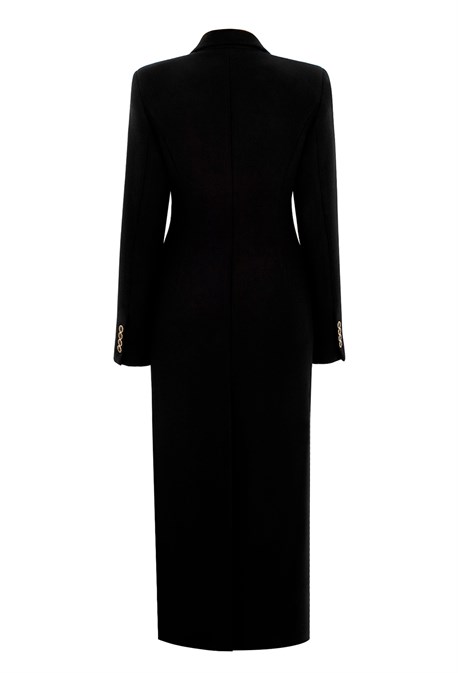 Women's black fitted coat - photo 31771