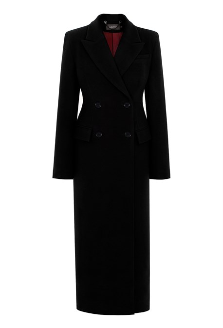 Women's black fitted coat - photo 31778