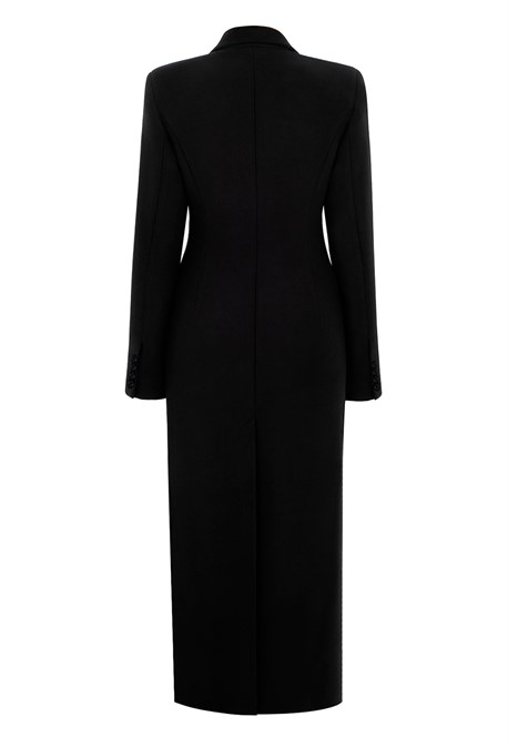 Women's black fitted coat - photo 31779