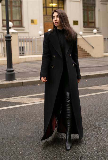 Women's long fitted coat - photo 31785