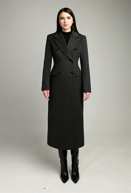 Women's gray fitted coat - photo 31791