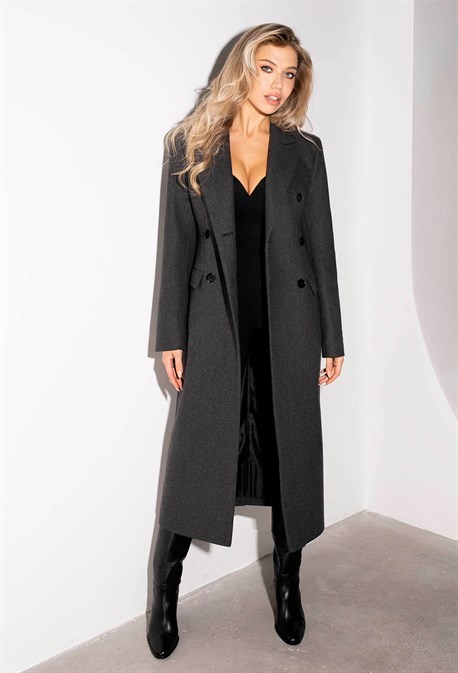 Women's gray fitted coat - photo 31793
