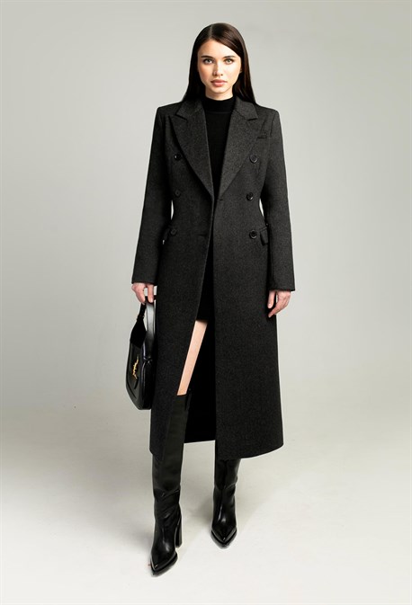 Women's gray fitted coat - photo 31796