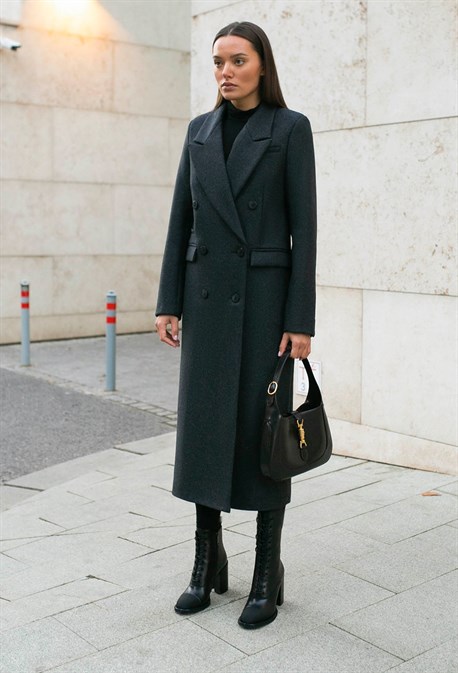 Graphite gray straight coat - photo 31799