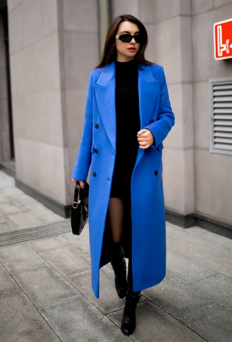 Women's blue coat - photo 31813