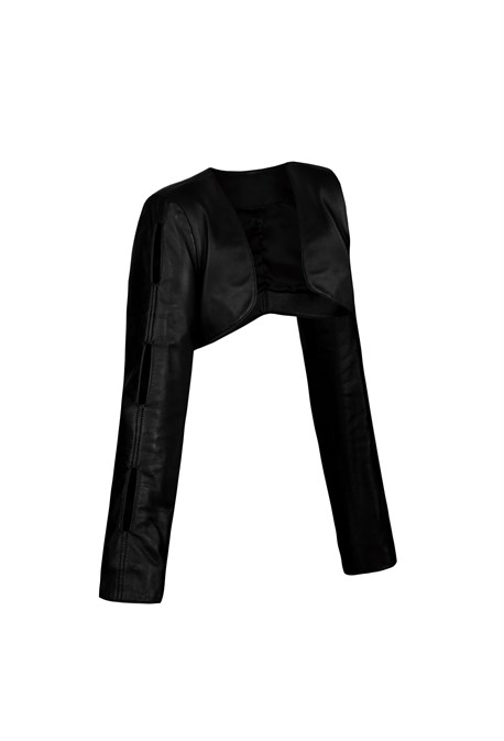 Leather bolero jacket - photo 31832