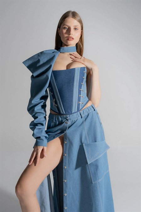 MARINA maxi denim skirt - photo 31857