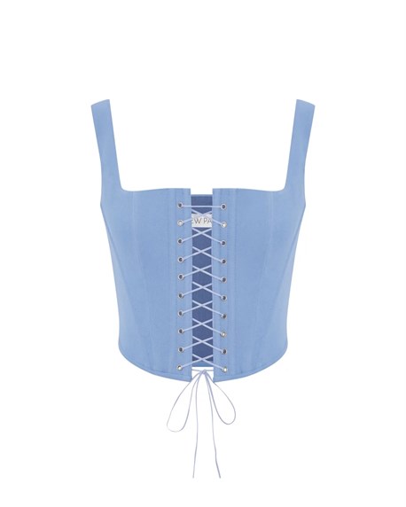 Corset with lacing denim - photo 32000