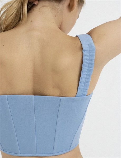 Corset with lacing denim - photo 32002