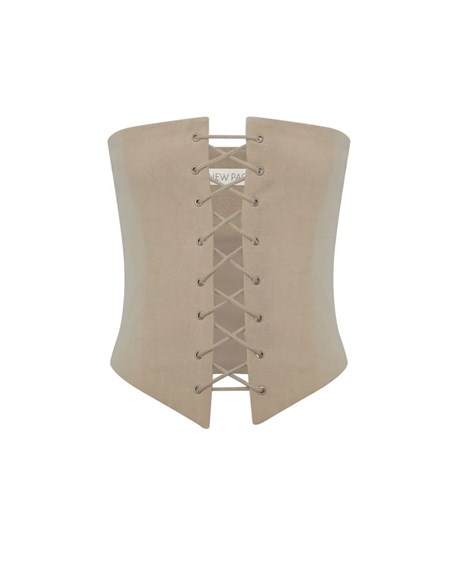 Straight corset top with lacing - photo 32020