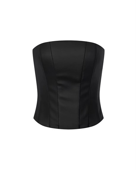 Straight corset made of eco leather - photo 32027