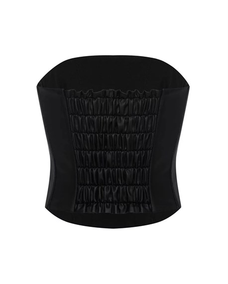 Straight corset made of eco leather - photo 32029