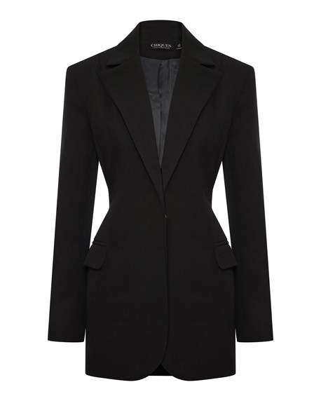 Long Blazer Black with Collar - photo 34874