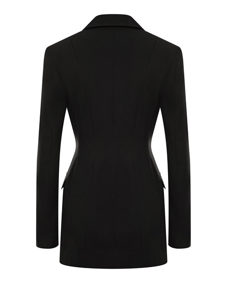 Long Blazer Black with Collar - photo 34875