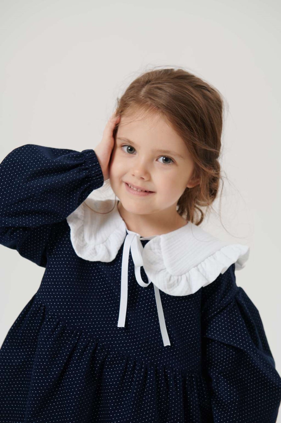 Microvelvet polka dot dress - photo 42956