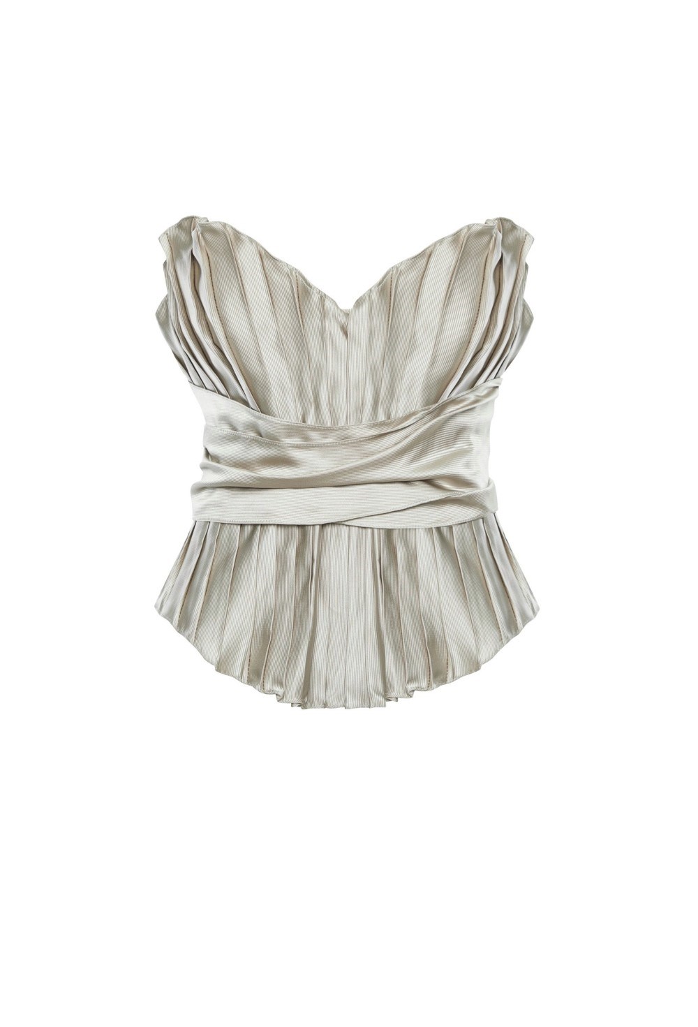 Silver Pleated silk Corset - photo 46207