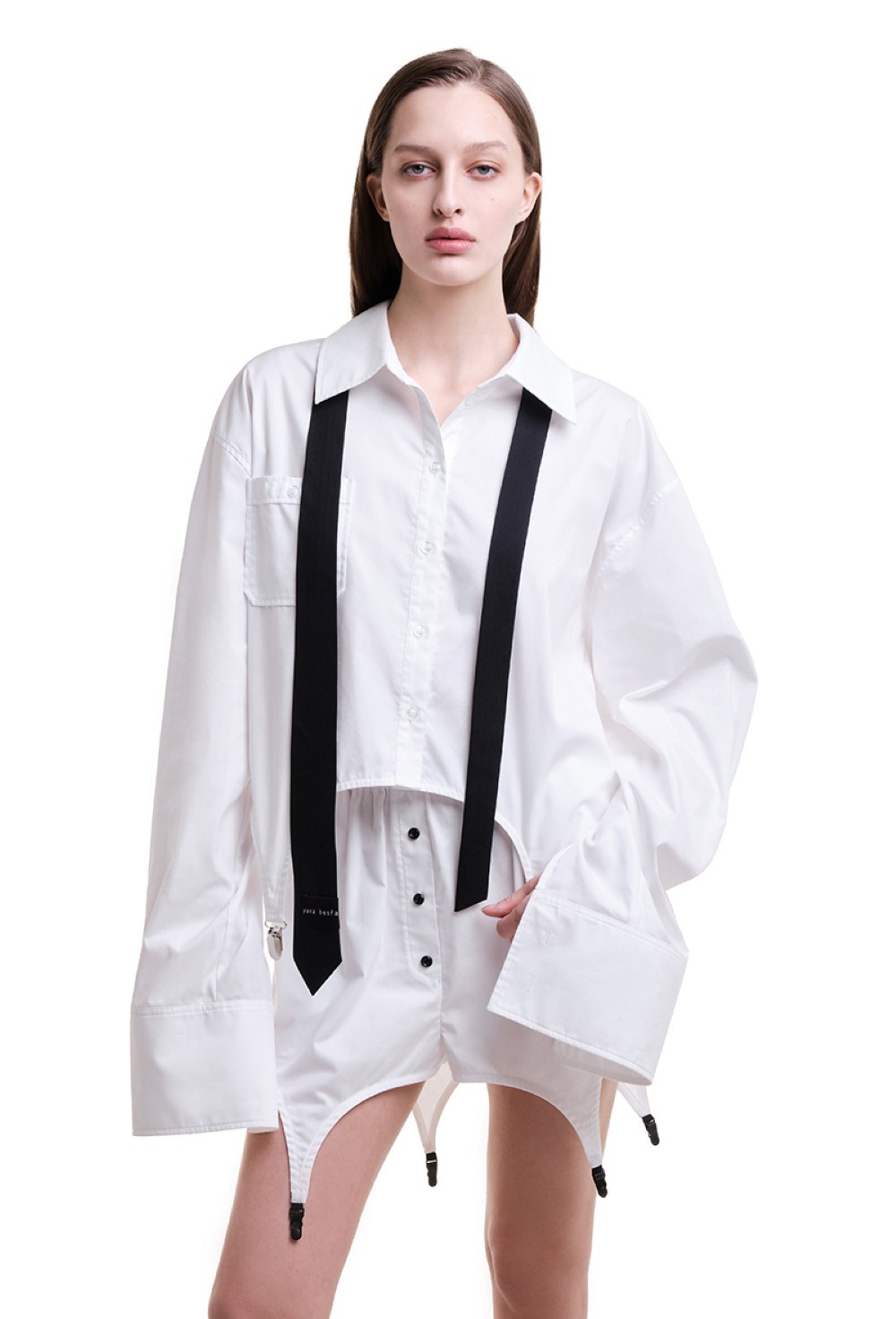 White boxer shorts with garters - photo 50552