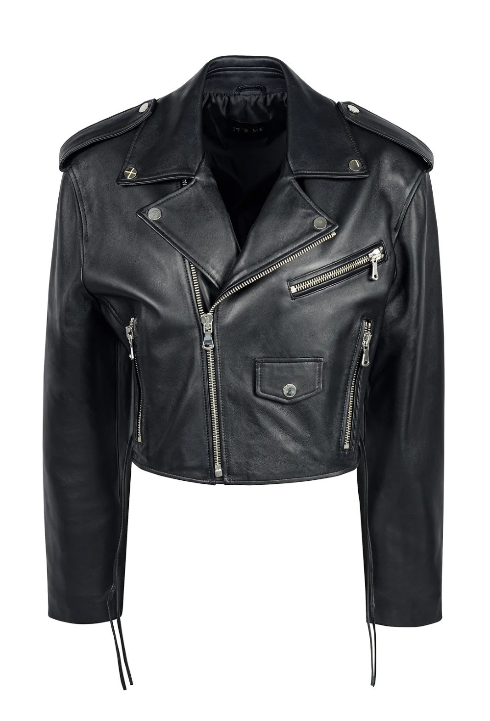 Leather jacket shortened "SANDRA" - photo 50593