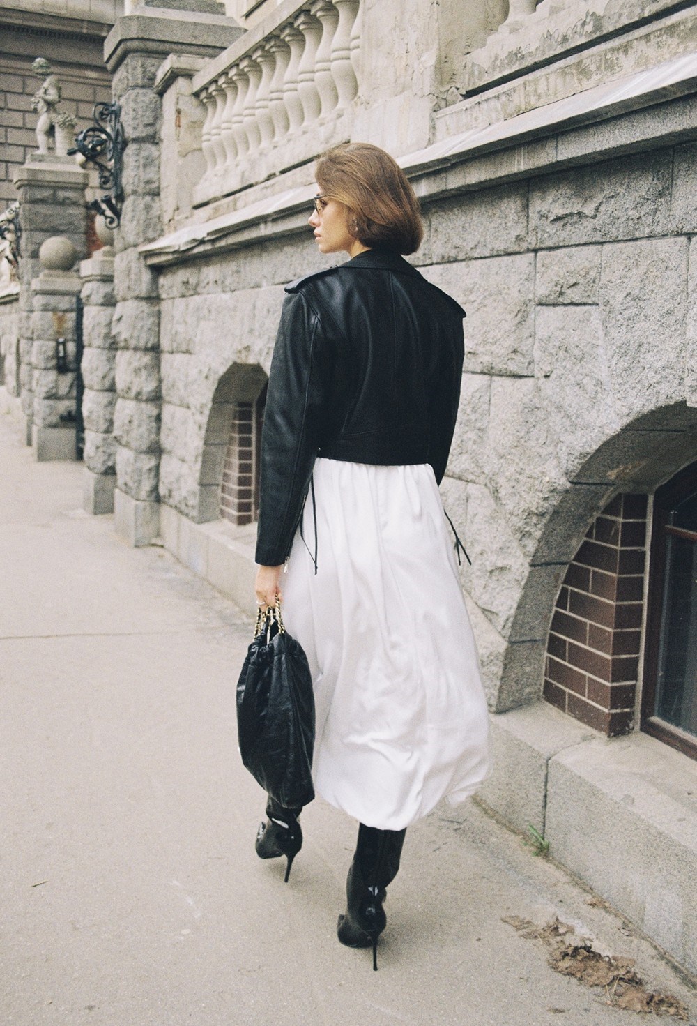 Leather jacket shortened "SANDRA" - photo 50596