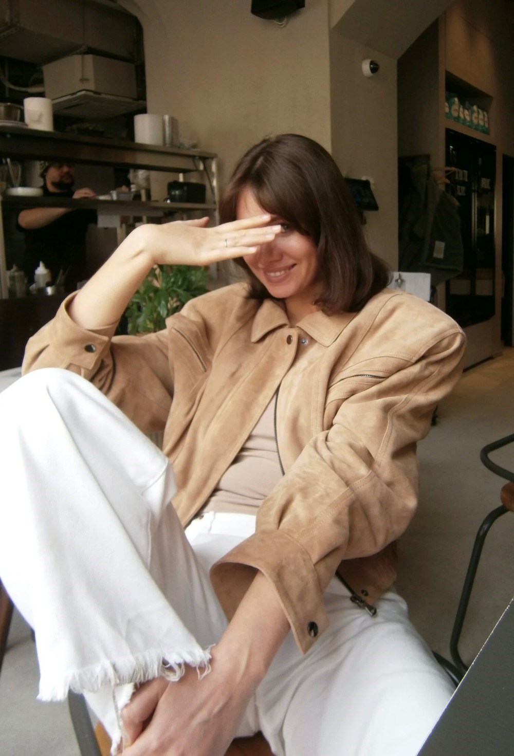 Suede aviator bomber jacket - photo 50713