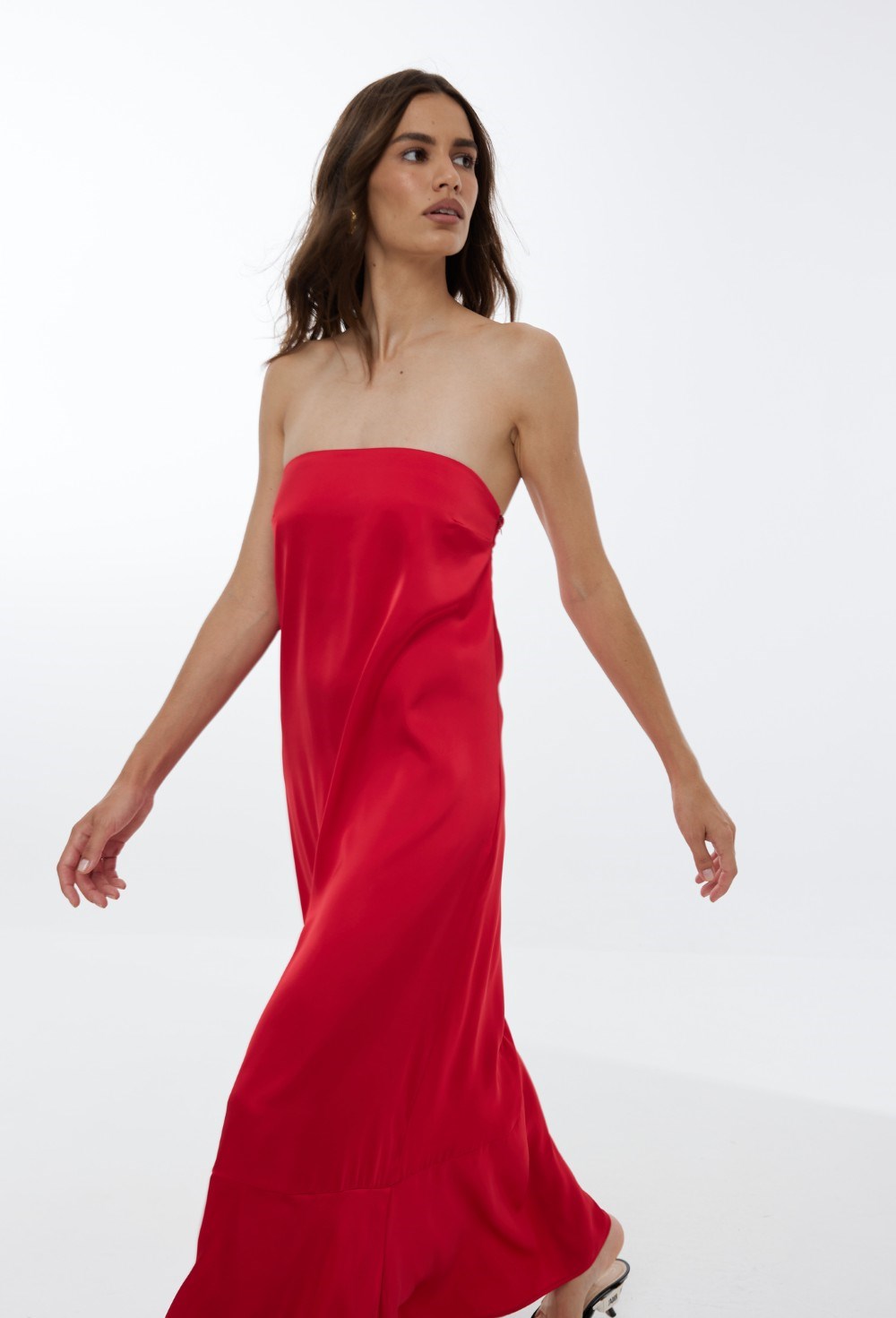 Silk Dress Aegean Goddess Crimson - photo 51373
