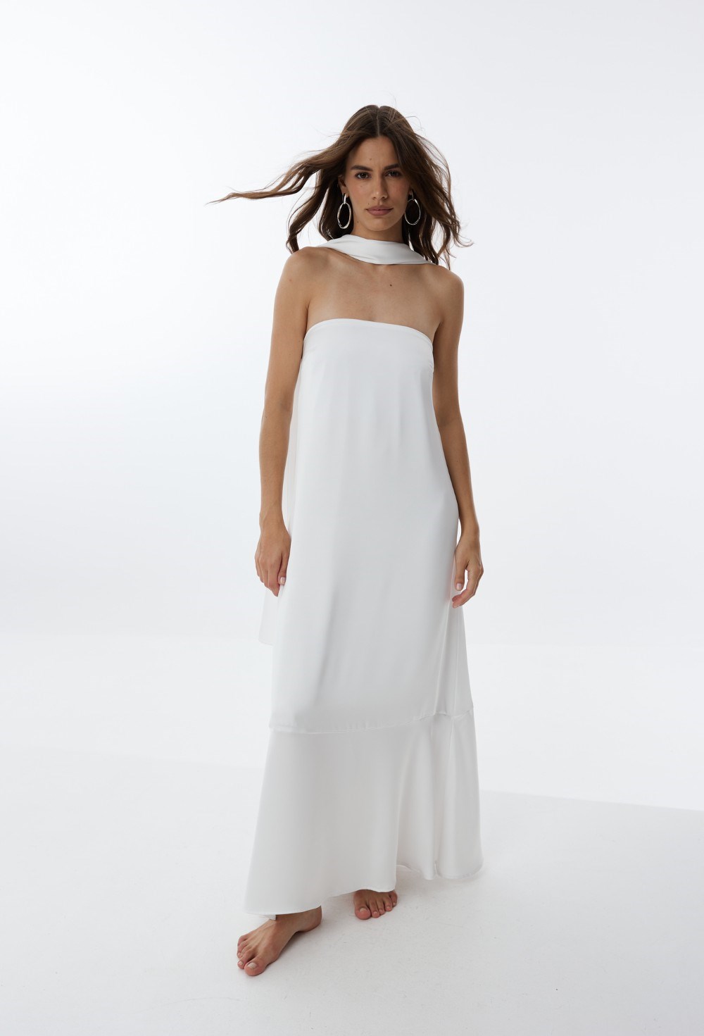 Silk Dress Aegean Goddess Pearl - photo 51376