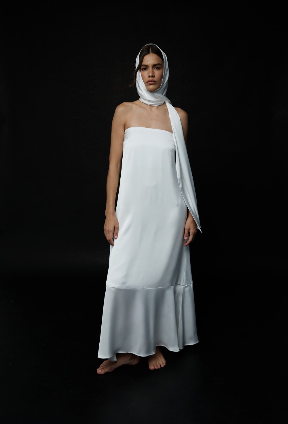Silk Dress Aegean Goddess Pearl - photo 51379